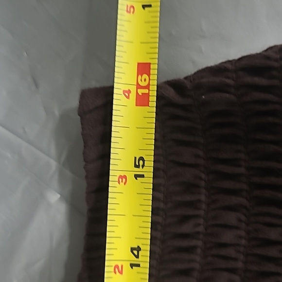 Nap House Dress Shirred Bodice Long Calf Length Dark Brown Shift Style Milkmaid - Picture 3 of 8